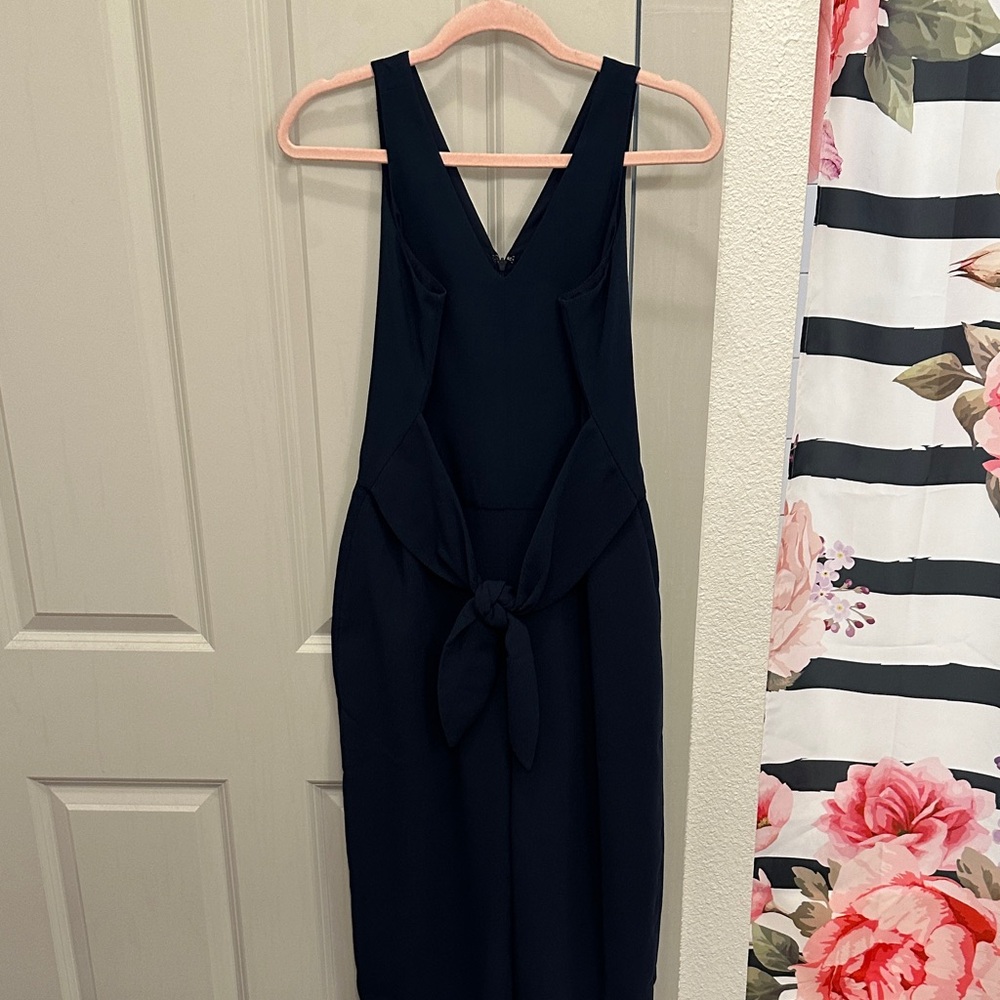 LOFT Outlet Petite Navy Sleeveless Jumpsuit